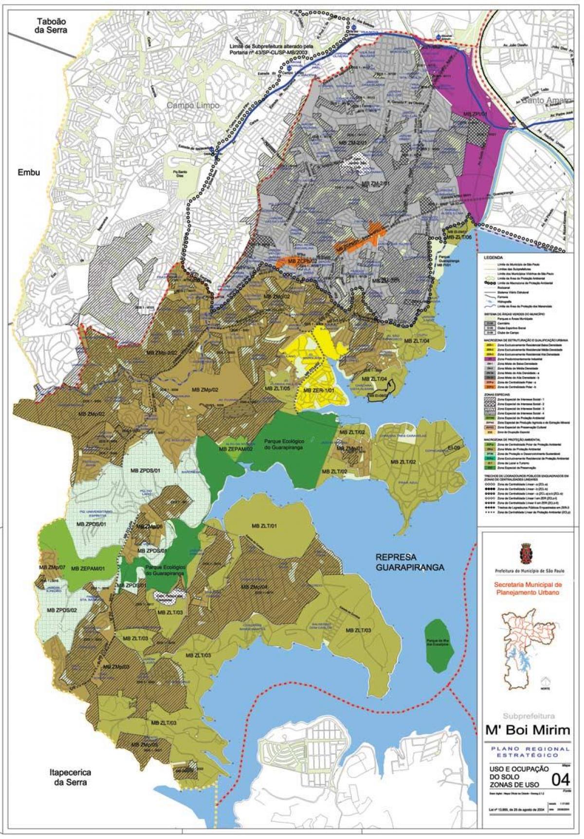 Harta de M ' boi Mirim São Paulo - Ocupație a solului