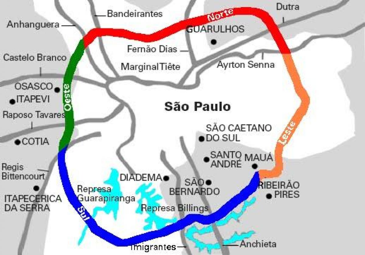 Harta Mario Covas autostrada - SP 21
