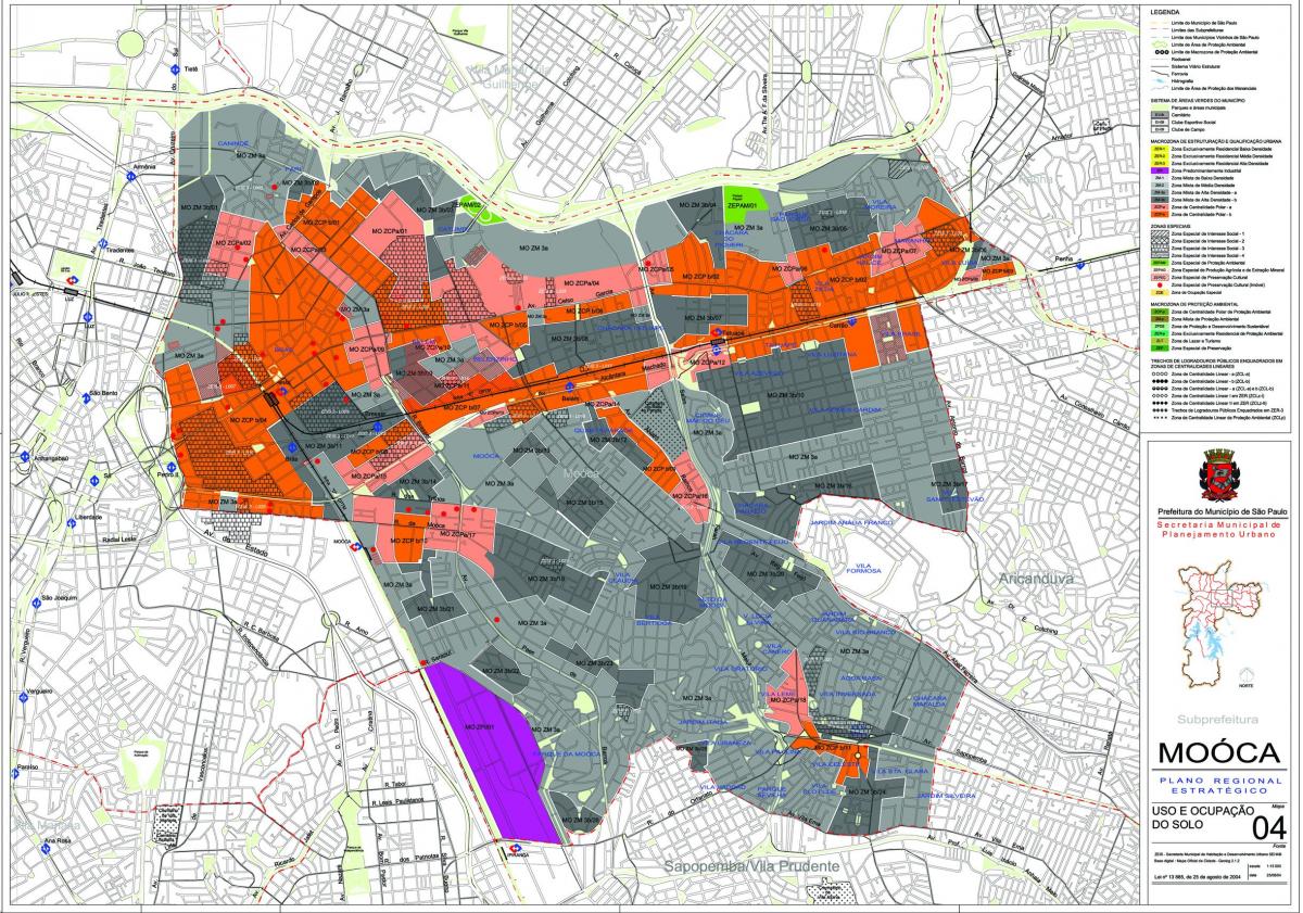 Harta de Mooca São Paulo - Ocupație a solului