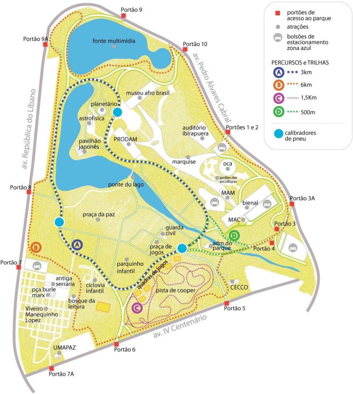 Harta parcul Ibirapuera
