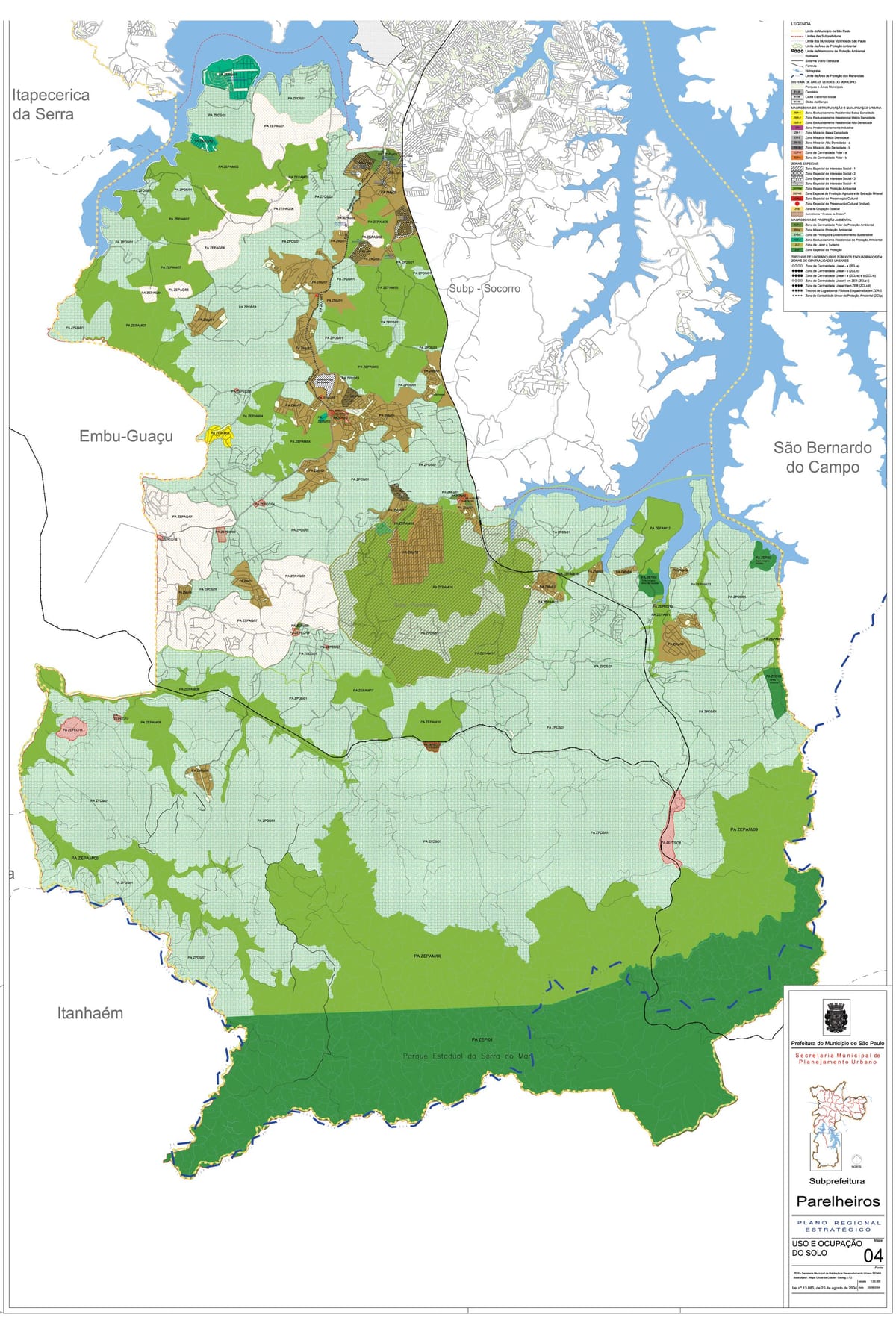Harta Parelheiros São Paulo - Ocupație a solului