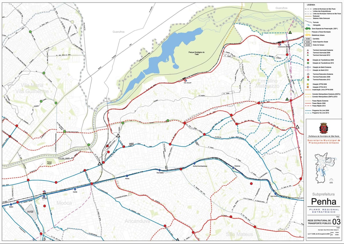 Harta Penha São Paulo - transportul Public