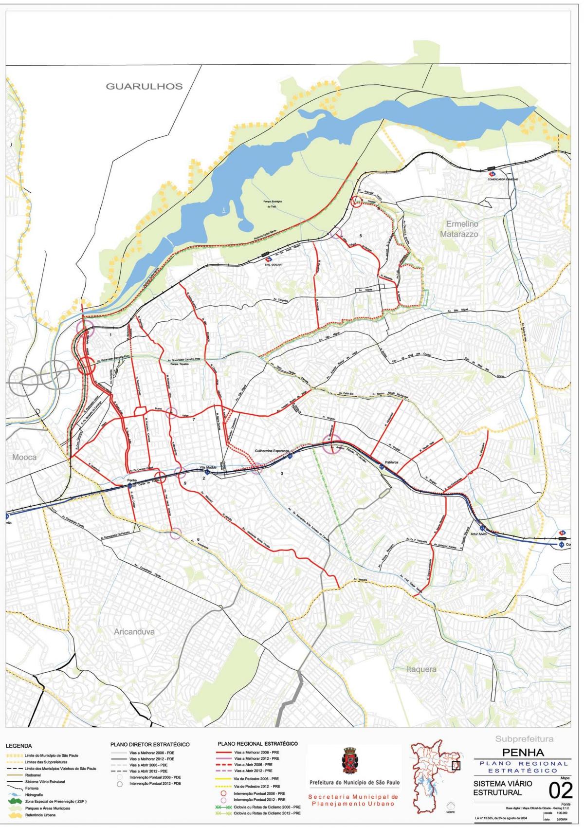 Harta Penha São Paulo - Drumuri