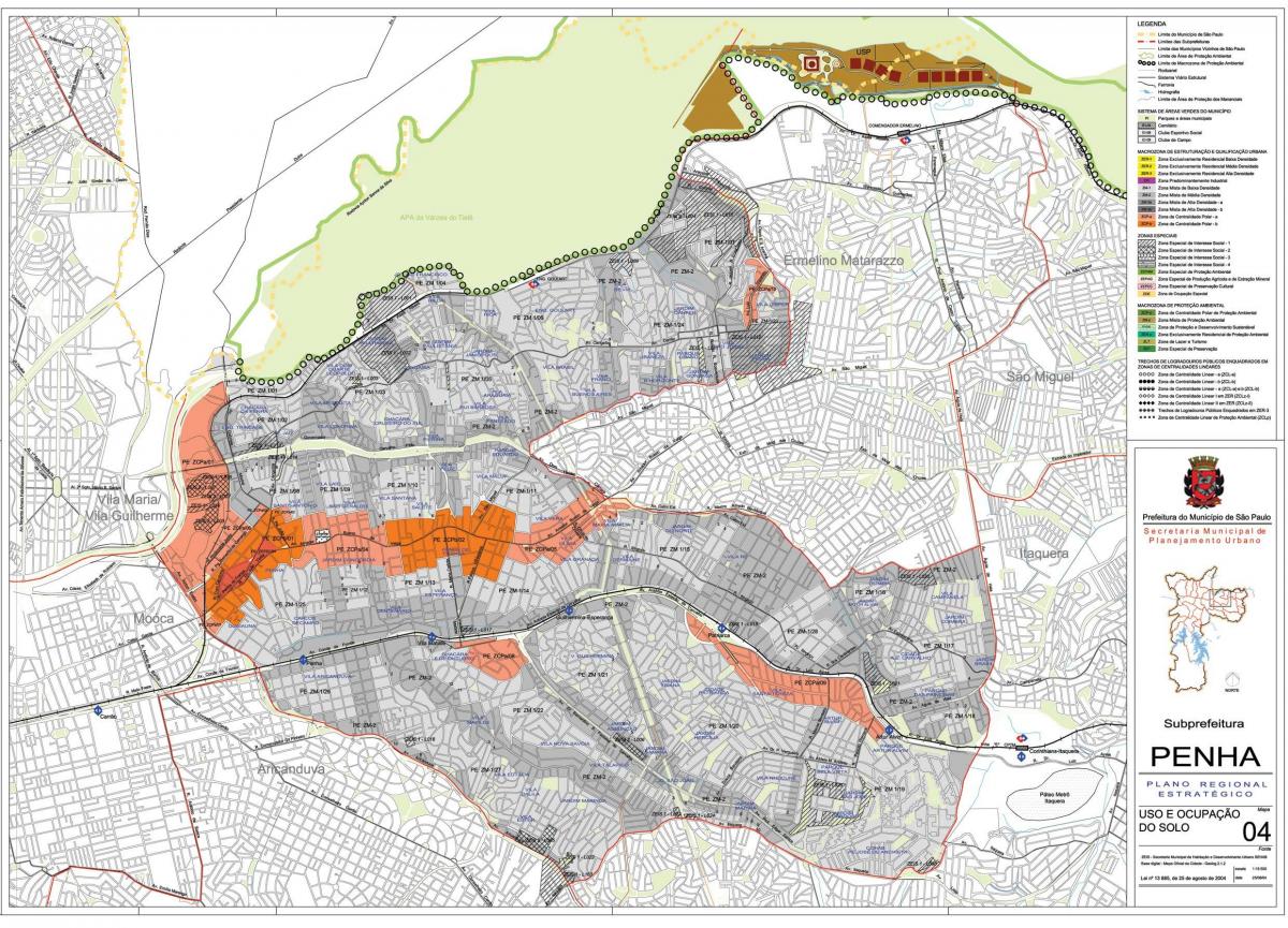 Harta Penha São Paulo - Ocupație a solului