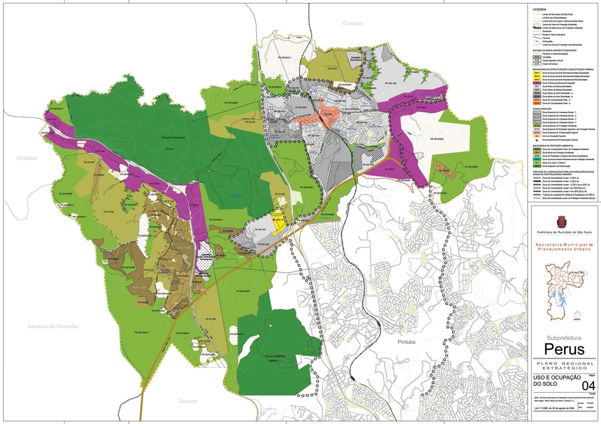 Harta Perus São Paulo - Ocupație a solului
