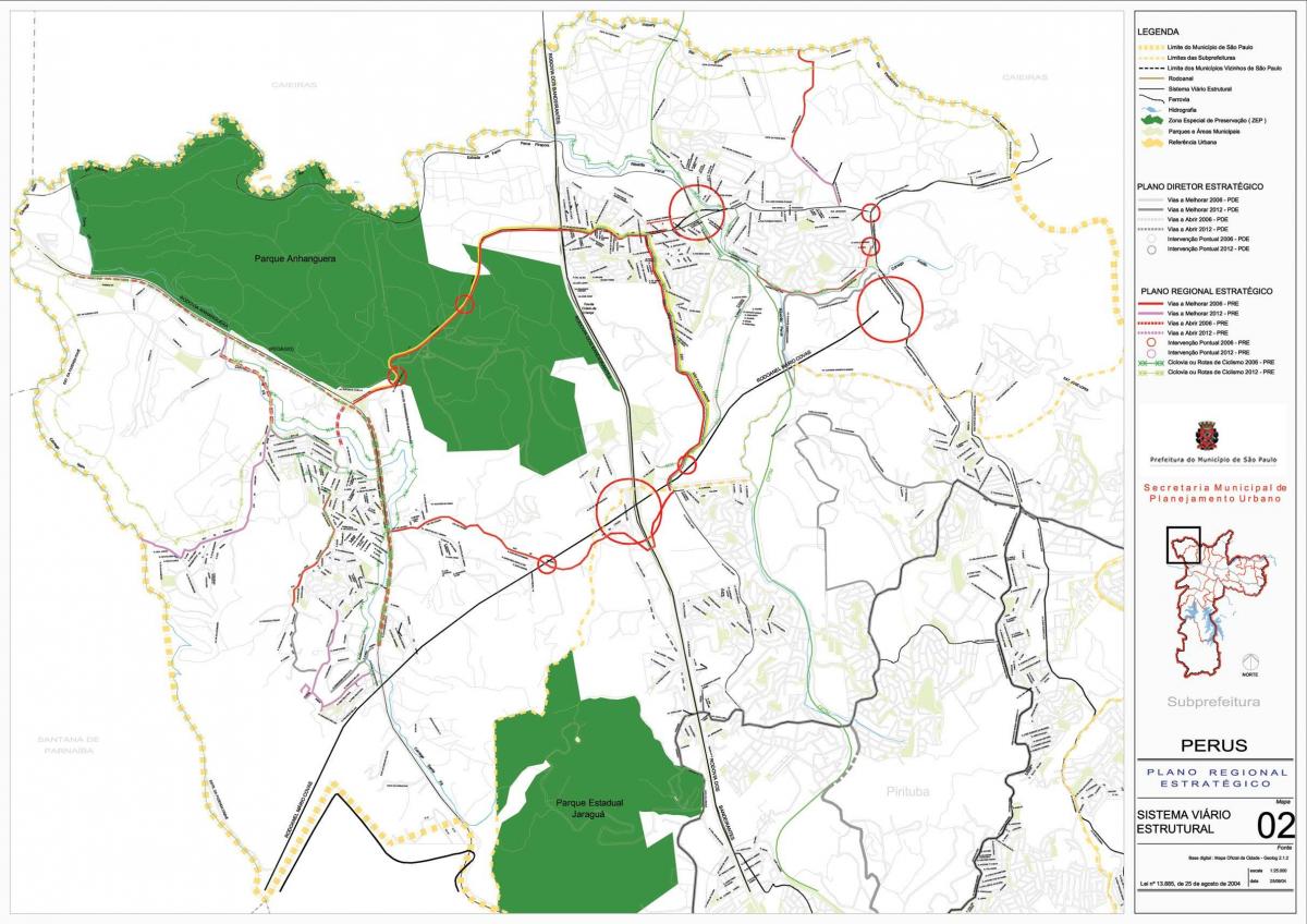 Harta Perus São Paulo - Drumuri
