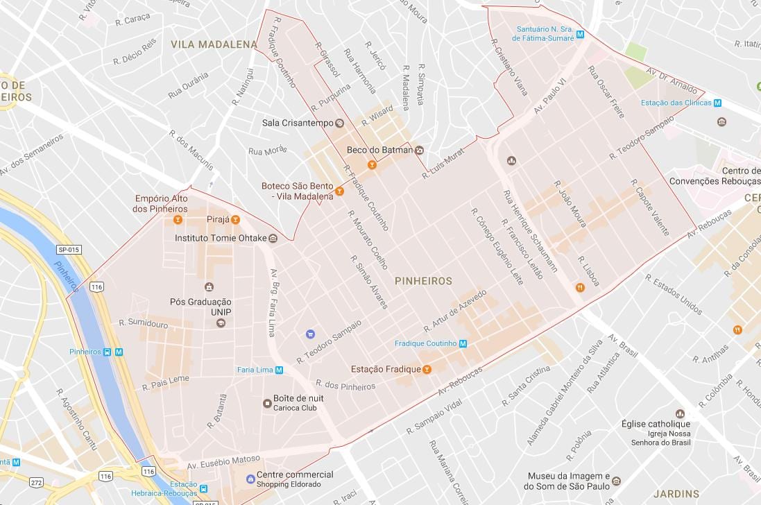 Harta Pinheiros São Paulo