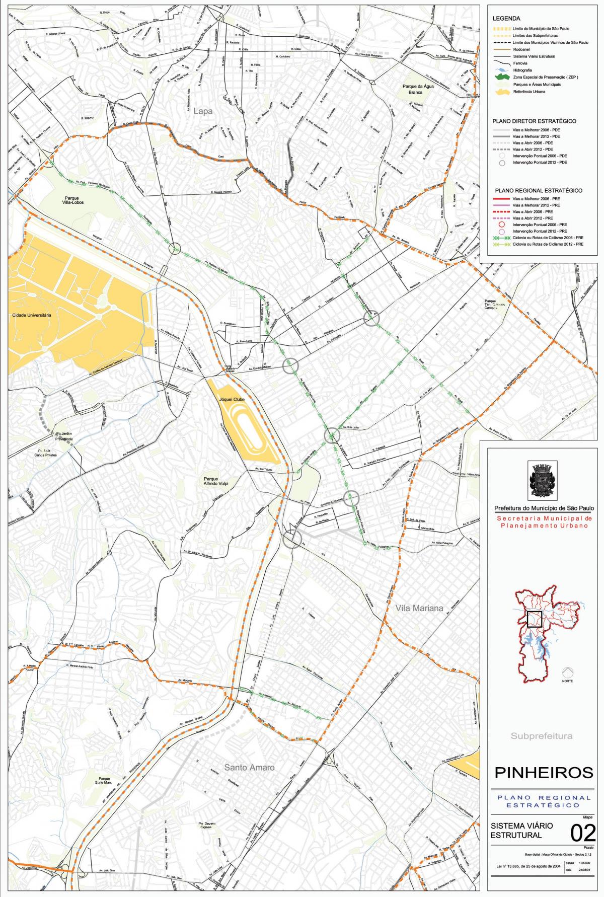 Harta Pinheiros São Paulo - Drumuri