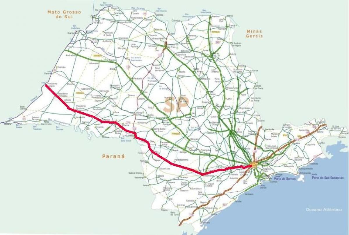 Harta Raposo Tavares autostrada - SP 270