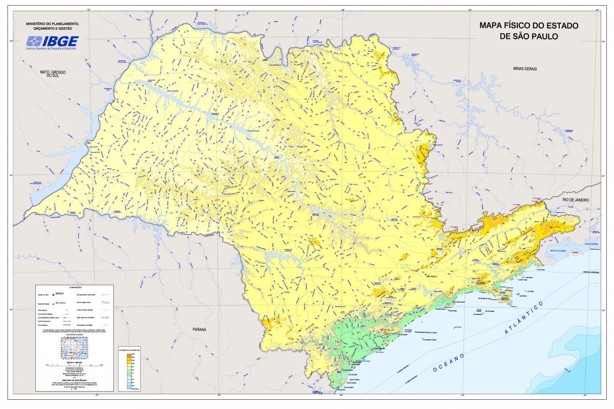 Harta de relief São Paulo