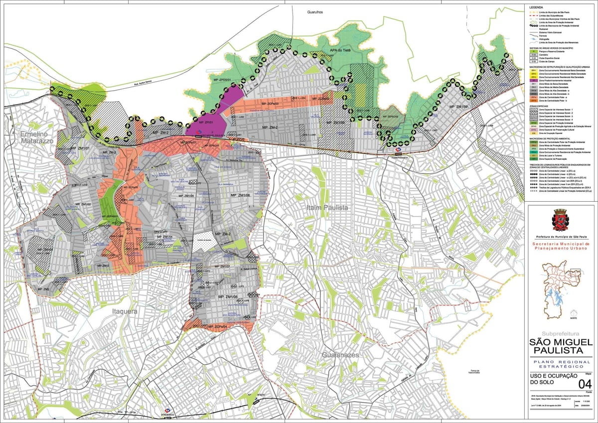 Harta San Miguel Paulista São Paulo - Ocupație a solului