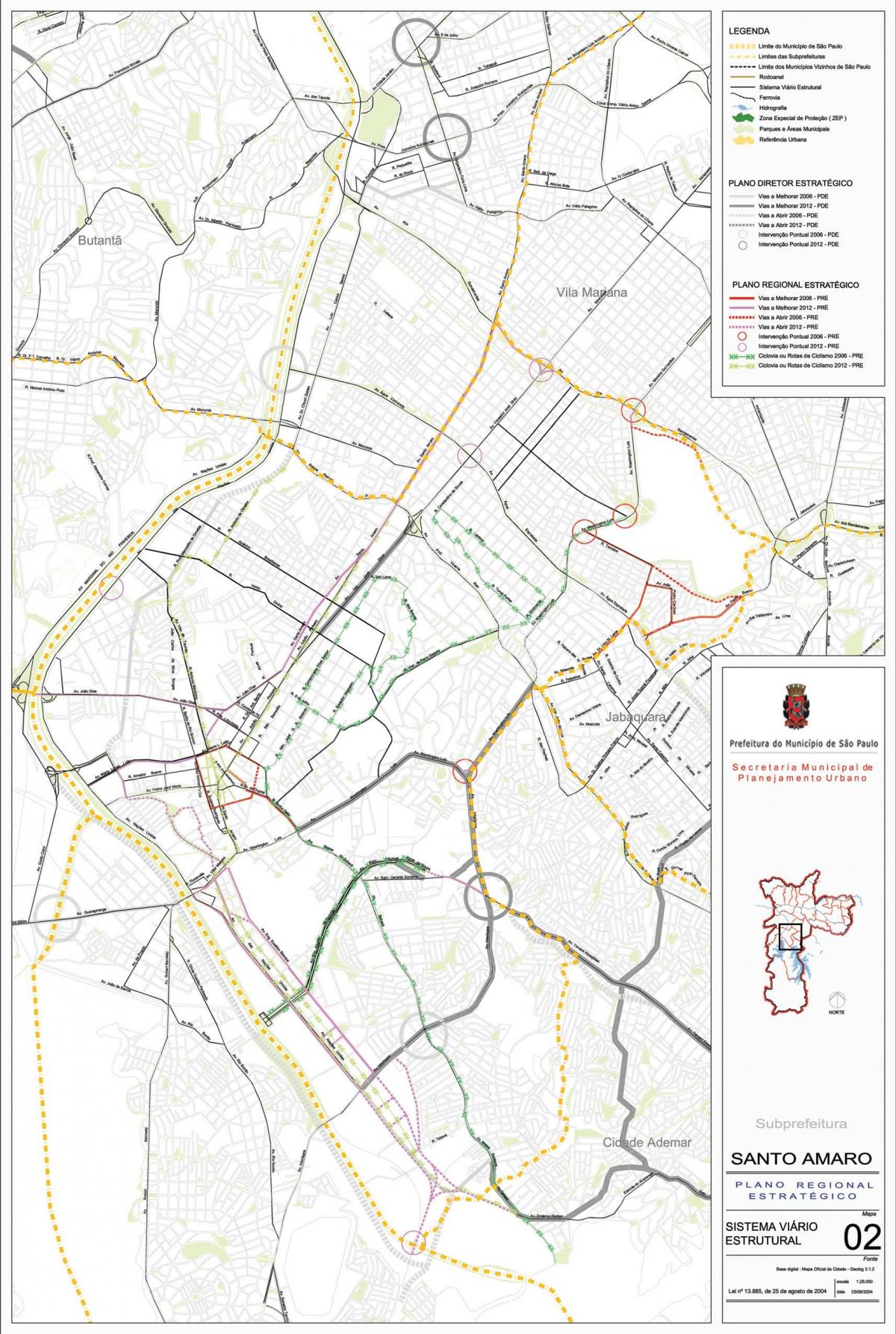 Harta Santo Amaro São Paulo - Drumuri