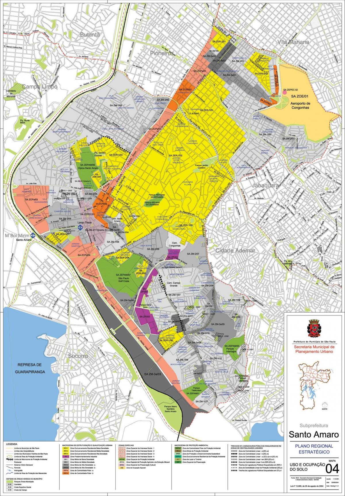 Harta Santo Amaro São Paulo - Ocupație a solului