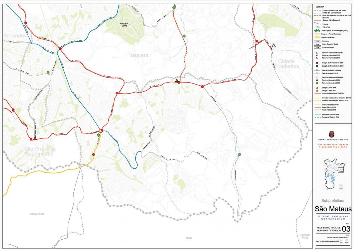 Harta San Mateus São Paulo - transportul Public