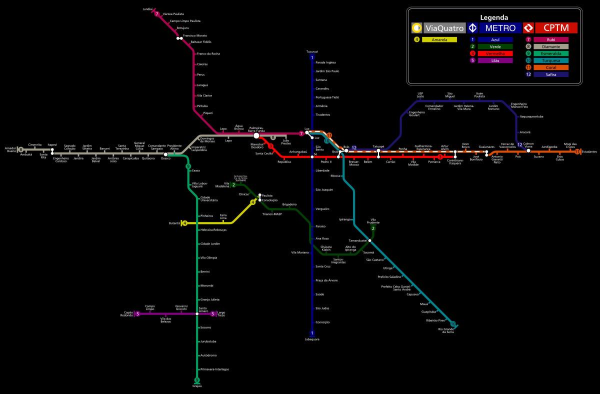 Harta São Paulo CPTM metrou
