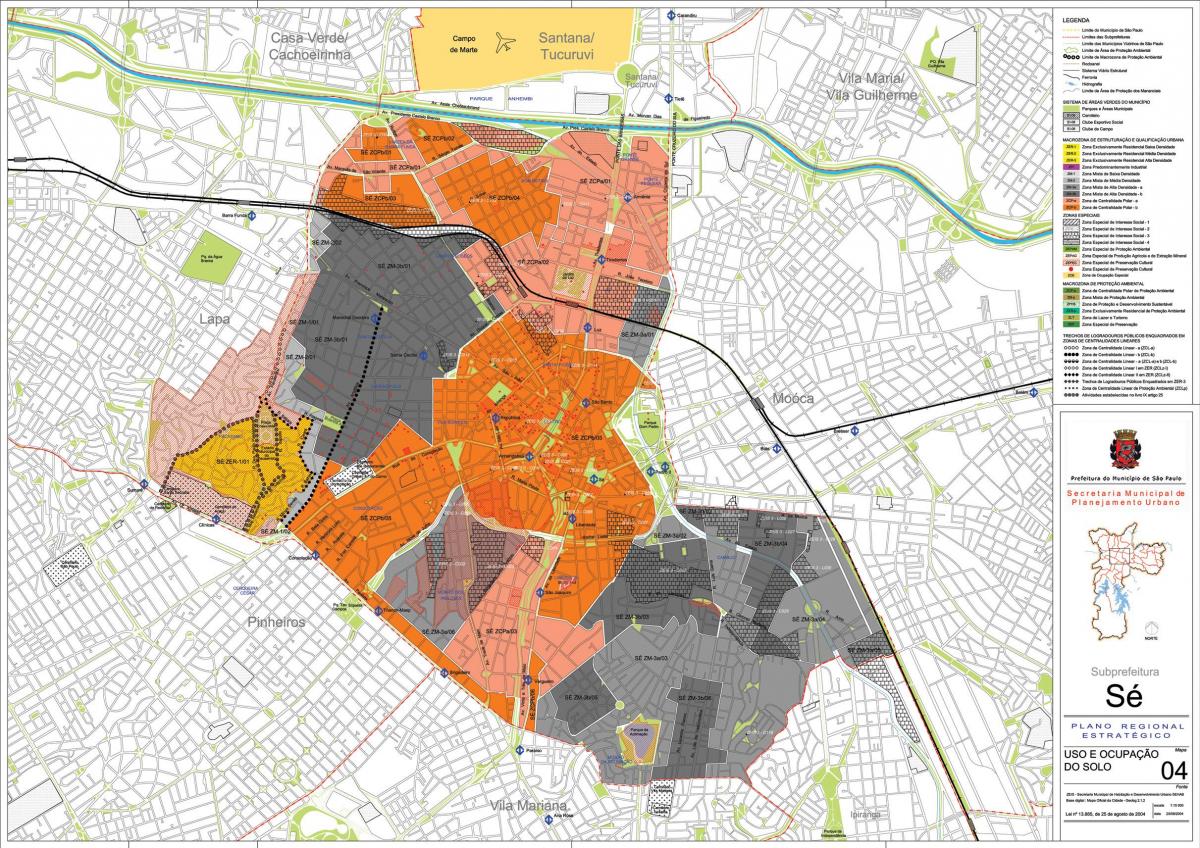 Harta Sé São Paulo - Ocupație a solului