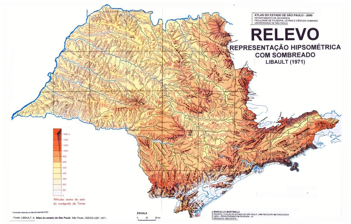 Harta topografică din São Paulo