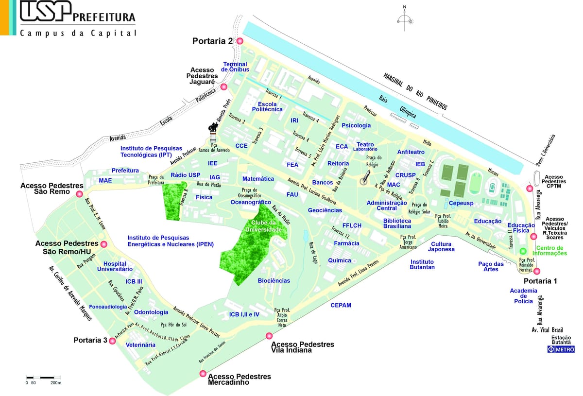 Harta de la universitatea din São Paulo - USP