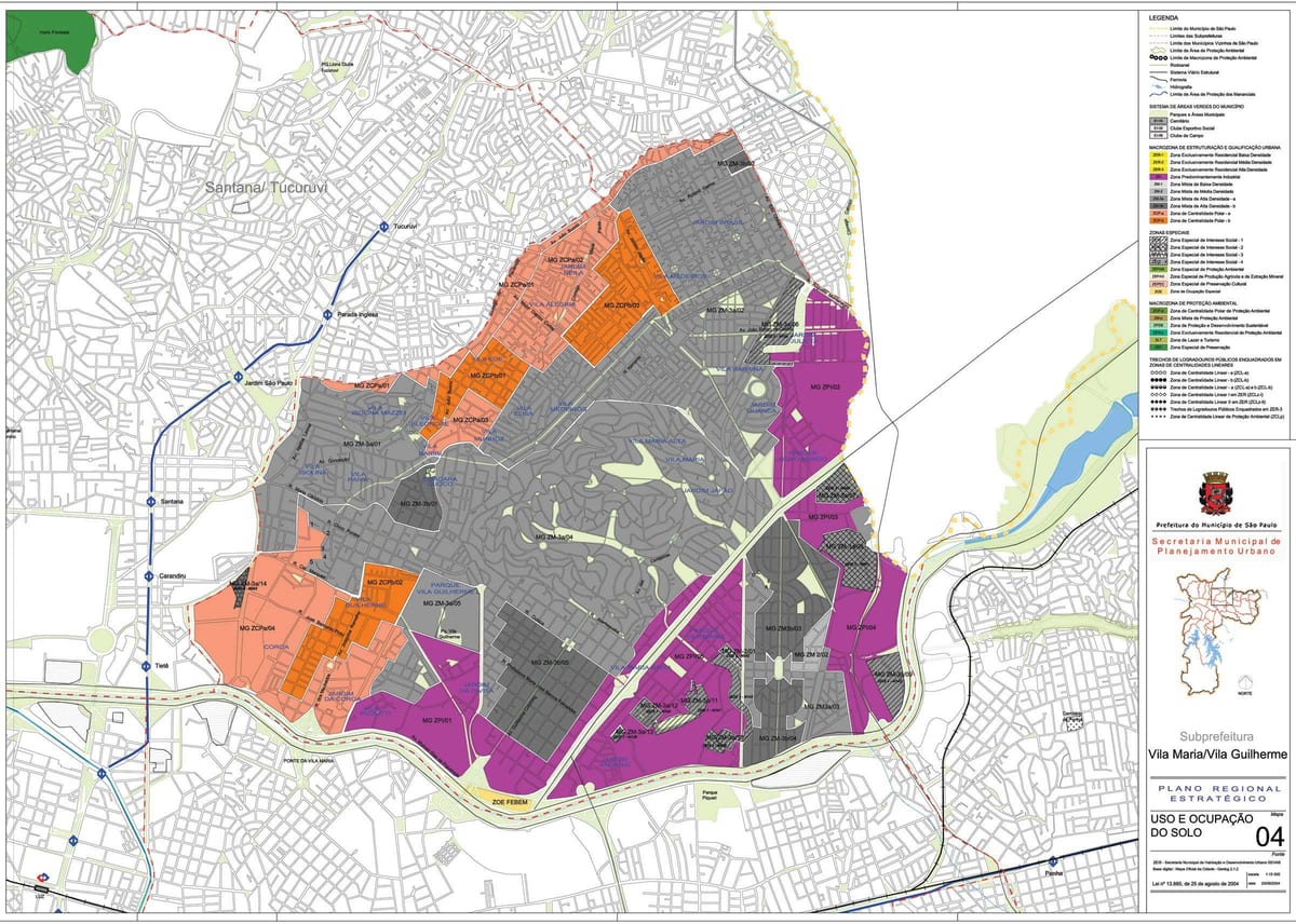 Harta Vila Maria São Paulo - Ocupație a solului