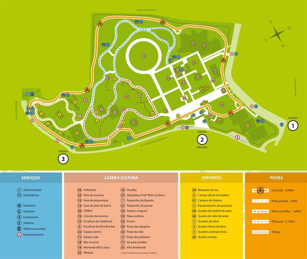 Harta Villa-Lobos park