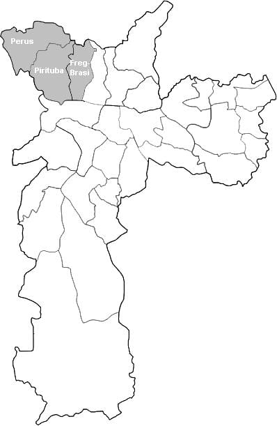 Harta zona Noroeste São Paulo