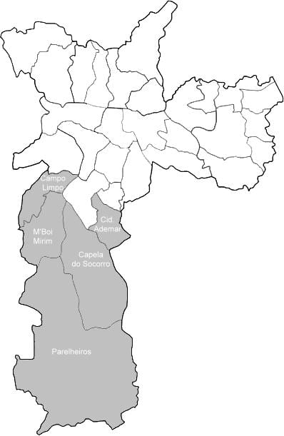 Harta zona Sul São Paulo