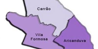 Harta Aricanduva-Vila Formosa sub-prefectura