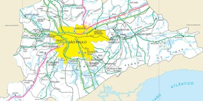Harta de autostrăzi periferia orașului São Paulo