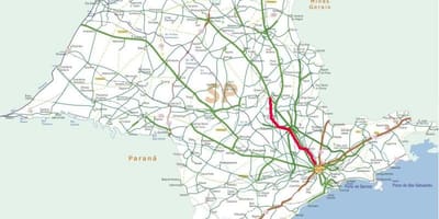 Harta Bandeirantes autostrada - SP 348
