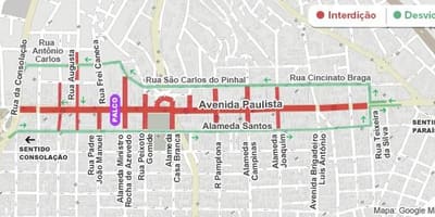 Harta de bulevardul Paulista São Paulo