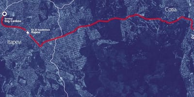Harta coridor BRT metropolitano Itapevi-Cotia