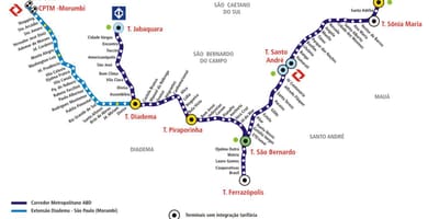 Harta coridor metropolitano ABD