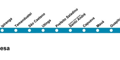 Harta CPTM São Paulo - Linia 10 - Turcoaz