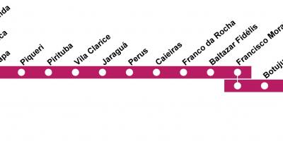 Harta CPTM São Paulo - Linia 7 - Ruby