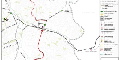 Harta Guaianazes São Paulo - transportul Public