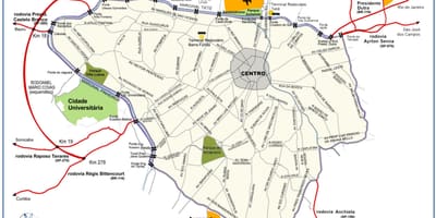 Harta de mare centru de São Paulo