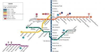 Hartă de metrou São Paulo