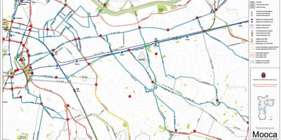 Harta de Mooca São Paulo - transportul Public