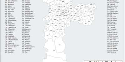 Harta districtelor São Paulo