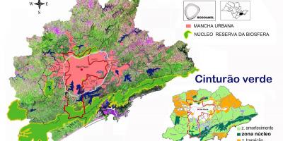 Harta de rezervație a biosferei de centura verde din São Paulo