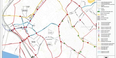 Harta Santo Amaro São Paulo - transportul Public