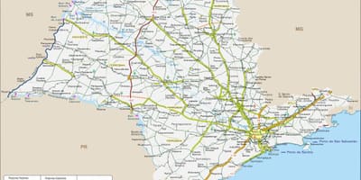 Harta Statului São Paulo autostrăzi