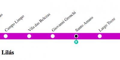 Hartă de metrou São Paulo - Linia 5 - Liliac