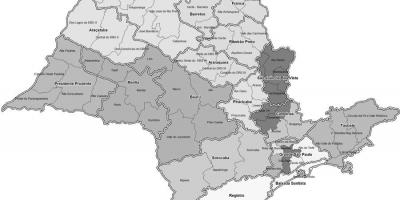 Harta São Paulo negru și alb