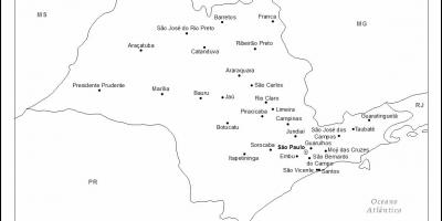 Harta São Paulo virgin - principalele orașe