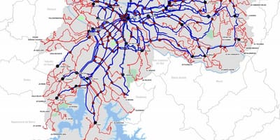 Harta de terminale de autobuz din Statul São Paulo