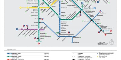 Harta de transport São Paulo - EMTU/SP - metrou - CPTM